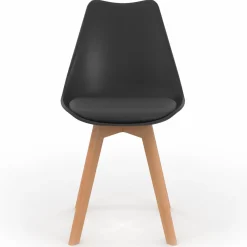 IDMarket Lot de 8 chaises scandinaves noires pour salle à manger* Collection Scandinave|Salle À Manger Complète