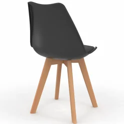 IDMarket Lot de 8 chaises scandinaves noires pour salle à manger* Collection Scandinave|Salle À Manger Complète