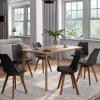 IDMarket Lot de 6 chaises scandinaves noires avec coussin* Collection Scandinave|Salle À Manger Complète
