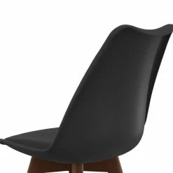 IDMarket Lot de 6 chaises scandinaves noires avec coussin* Collection Scandinave|Salle À Manger Complète