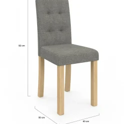 IDMarket Lot de 6 chaises scandinaves capitonnées grises* Salle À Manger Complète|Tables Et Chaises