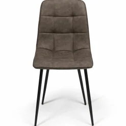 IDMarket Lot de 6 chaises vintage en PU marron* Collection Vintage|Collection Moderne