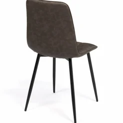 IDMarket Lot de 6 chaises vintage en PU marron* Collection Vintage|Collection Moderne