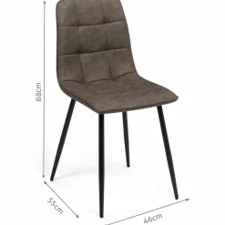 IDMarket Lot de 6 chaises vintage en PU marron* Collection Vintage|Collection Moderne