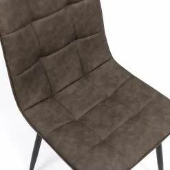 IDMarket Lot de 6 chaises vintage en PU marron* Collection Vintage|Collection Moderne