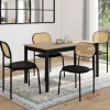 IDMarket Lot de 4 chaises vintage en métal avec dossier cannage arrondi* Collection Vintage|Tables Et Chaises