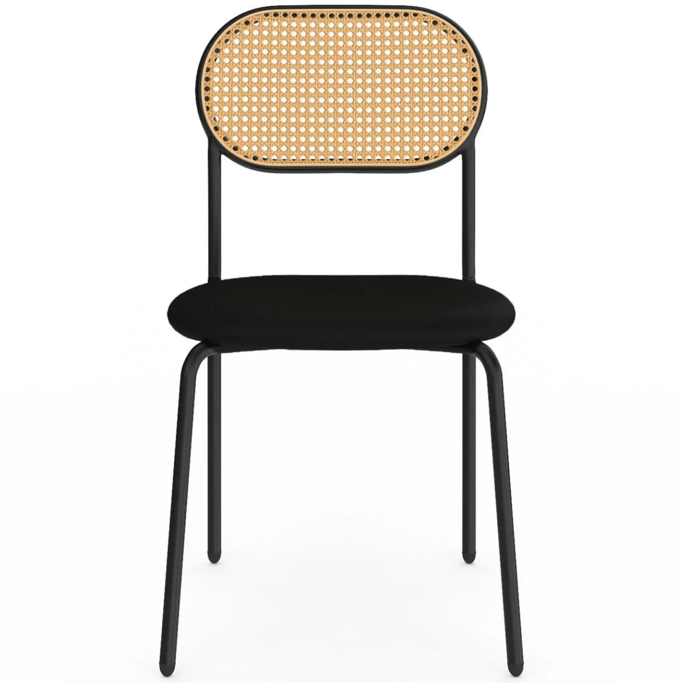 IDMarket Lot de 4 chaises vintage en métal avec dossier cannage arrondi* Collection Vintage|Tables Et Chaises