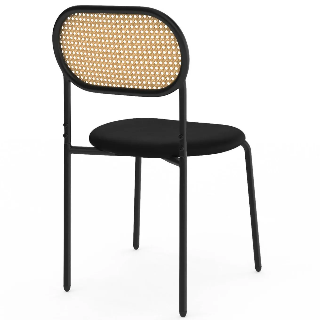 IDMarket Lot de 4 chaises vintage en métal avec dossier cannage arrondi* Collection Vintage|Tables Et Chaises