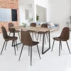IDMarket Lot de 6 chaises vintage marron pour salle à manger* Collection Vintage|Collection Industrielle