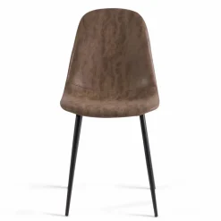 IDMarket Lot de 6 chaises vintage marron pour salle à manger* Collection Vintage|Collection Industrielle