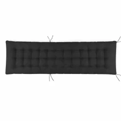 IDMarket Lot de 2 coussins de transat noirs universels 180 cm* Fauteuils De Jardin|Bains De Soleil