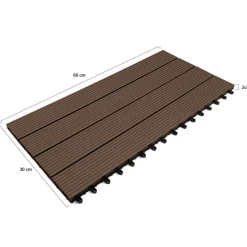 IDMarket Lot de 5 dalles de terrasse rectangulaires clipsables de 60 x 30 cm* Revêtement Sol Extérieur