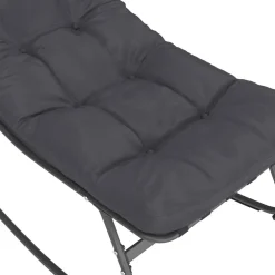 IDMarket Lot de 2 fauteuils de jardin à bascule métal gris anthracite avec coussins* Fauteuils De Jardin|Salons De Jardin