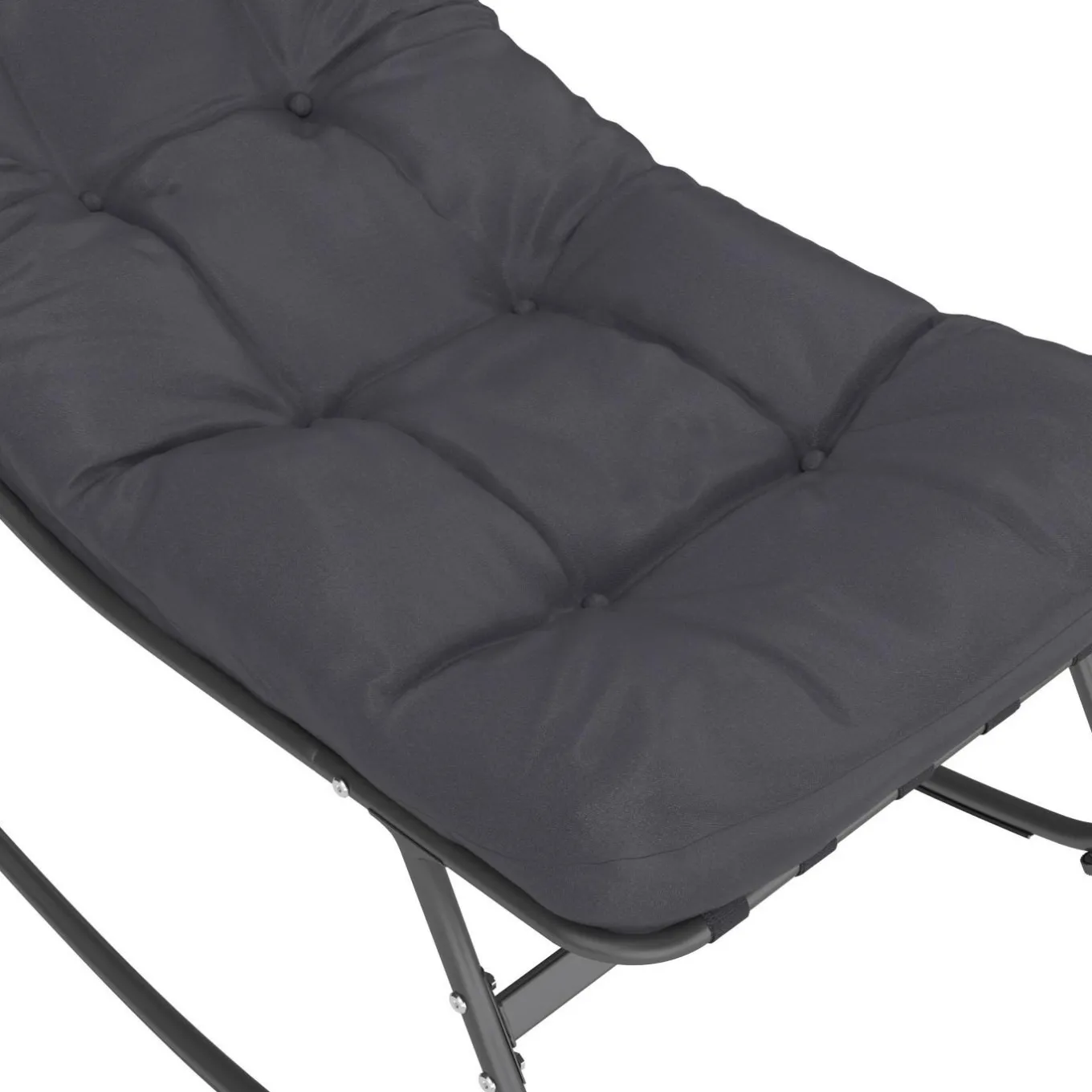 IDMarket Lot de 2 fauteuils de jardin à bascule métal gris anthracite avec coussins* Fauteuils De Jardin|Salons De Jardin