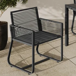 IDMarket Lot de 2 fauteuils de jardin métal et cordage gris* Fauteuils De Jardin