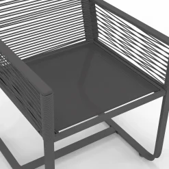 IDMarket Lot de 2 fauteuils de jardin métal et cordage gris* Fauteuils De Jardin