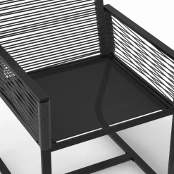 IDMarket Lot de 2 fauteuils de jardin métal et cordage noir* Fauteuils De Jardin