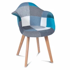 IDMarket Lot de 2 fauteuils scandinaves bleus* Collection Agencement Magasin|Collection Scandinave