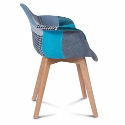 IDMarket Lot de 2 fauteuils scandinaves bleus* Collection Agencement Magasin|Collection Scandinave