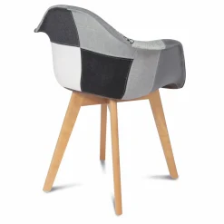 IDMarket Lot de 2 fauteuils scandinaves noirs gris et blancs* Collection Agencement Magasin|Collection Scandinave