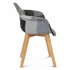 IDMarket Lot de 2 fauteuils scandinaves noirs gris et blancs* Collection Agencement Magasin|Collection Scandinave
