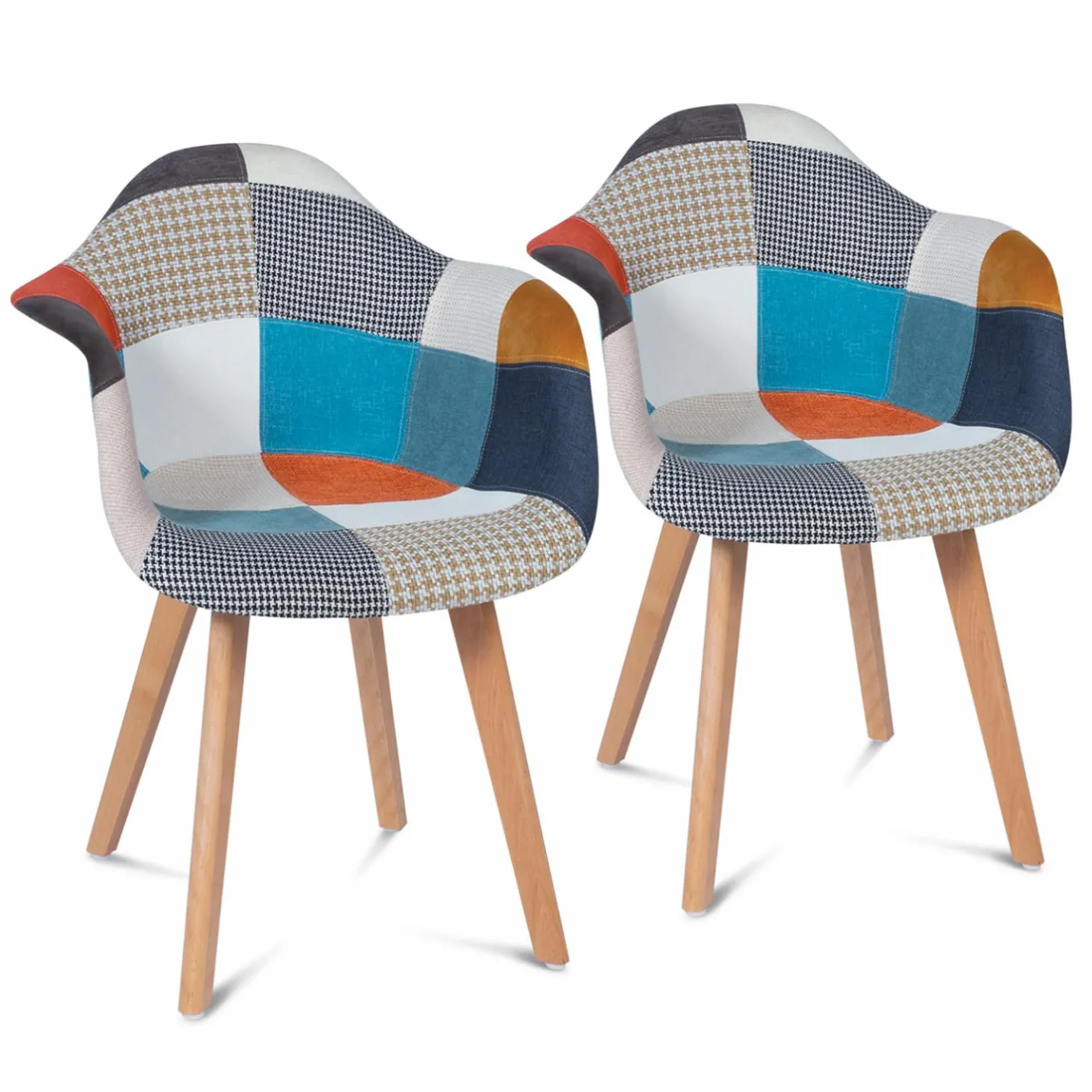 IDMarket Lot de 2 fauteuils scandinaves multicolores* Collection Agencement Magasin|Collection Scandinave
