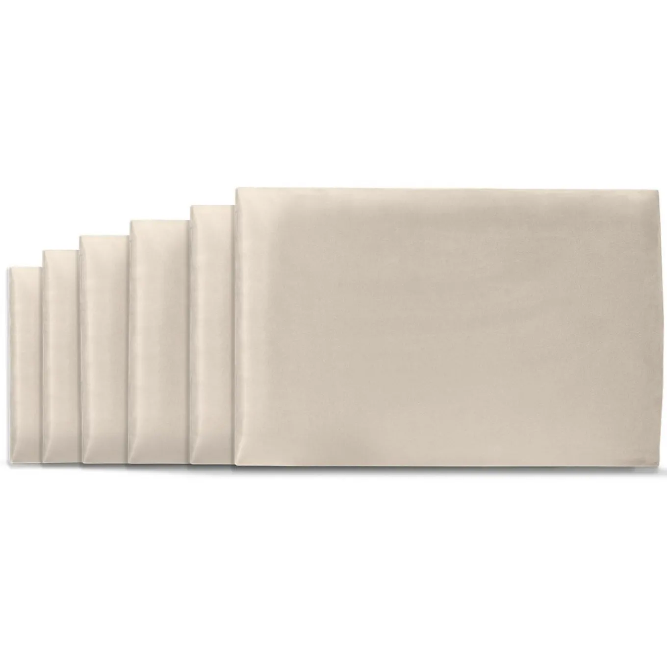 IDMarket Lot de 6 panneaux muraux pour tête de lit 180 cm en tissu effet suédé beige* Collection Moderne|Chambre Complète Adulte