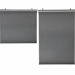 IDMarket Lot de 2 stores enrouleurs tamisants L.124 x H. 225 CM pour pergola gris anthracite* Accessoires Pergolas Et Tonnelles|Pergolas