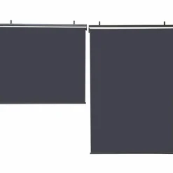 IDMarket Lot de 2 stores enrouleurs gris pour pergola* Accessoires Pergolas Et Tonnelles