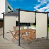 IDMarket Lot de 3 stores enrouleurs écru pour pergola* Accessoires Pergolas Et Tonnelles