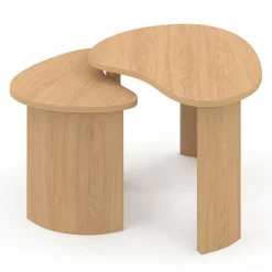 IDMarket Lot de 2 tables basses gigognes 70/50 bois façon hêtre* Tables Basses|Salon Complet