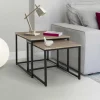 IDMarket Lot de 2 tables basses gigognes style industriel* Collection Industrielle|Salon Complet