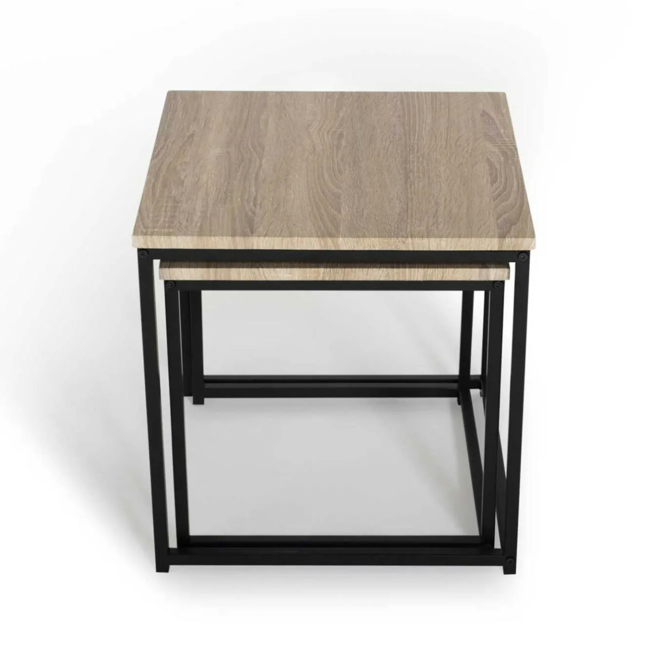 IDMarket Lot de 2 tables basses gigognes style industriel* Collection Industrielle|Salon Complet