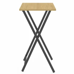 IDMarket Lot de 2 tables d'appoint pliantes bois et métal* Tables Hautes|Tables Basses