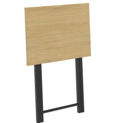 IDMarket Lot de 2 tables d'appoint pliantes bois et métal* Tables Hautes|Tables Basses