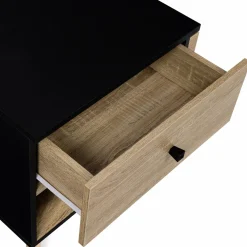 IDMarket Lot de 2 tables de chevet scandinaves bois et noir 1 tiroir* Meubles Tiroirs|Meubles Bas
