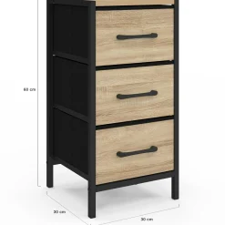 IDMarket Lot de 2 tables de chevet 3 tiroirs* Meubles Tiroirs|Meubles Bas