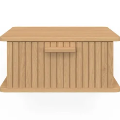 IDMarket Lot de 2 tables de chevet suspendues lattes tasseau bois 1 tiroir* Tables De Chevet|Chambre Complète Adulte