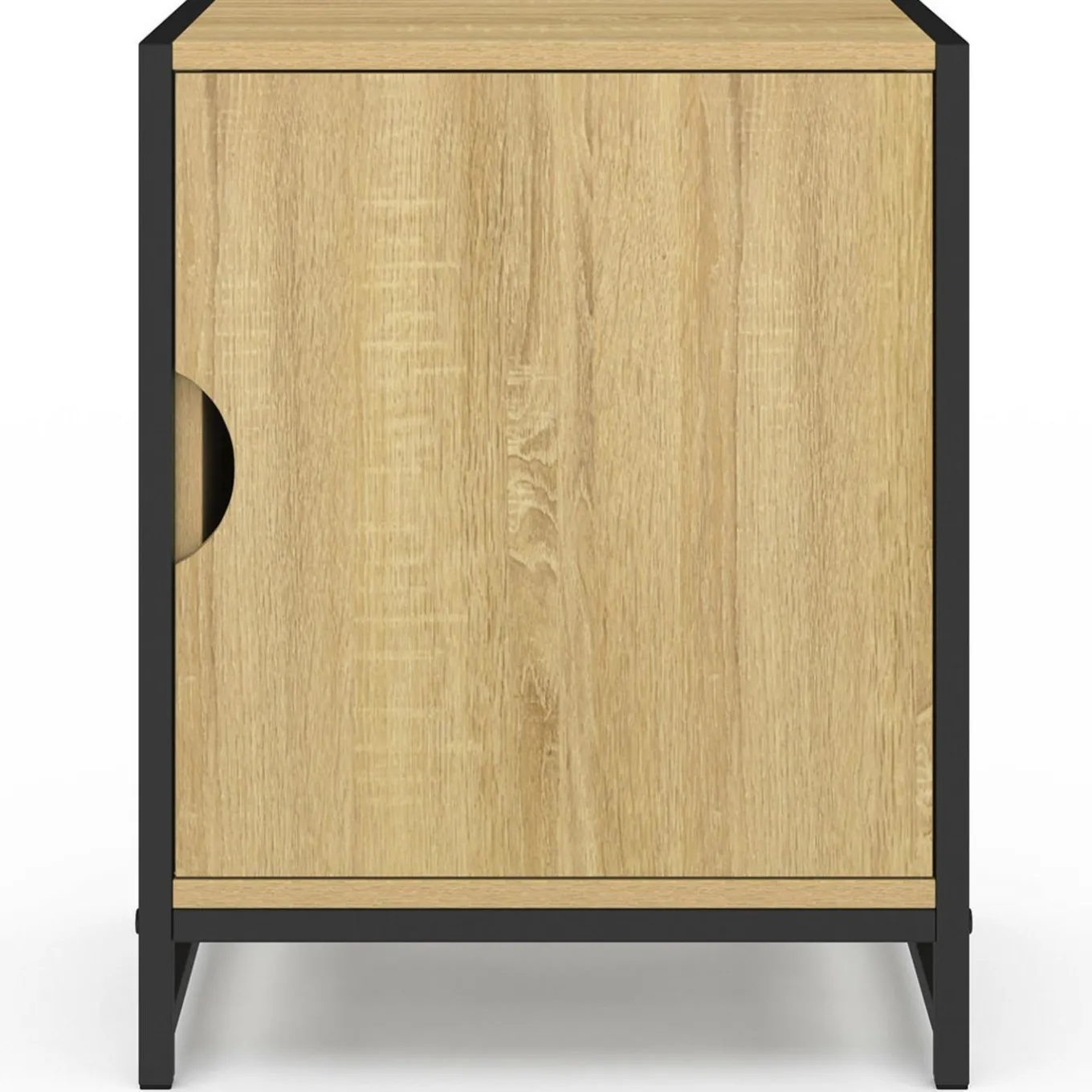 IDMarket Lot de 2 tables de chevet 1 porte design industriel* Collection Industrielle|Petits Meubles