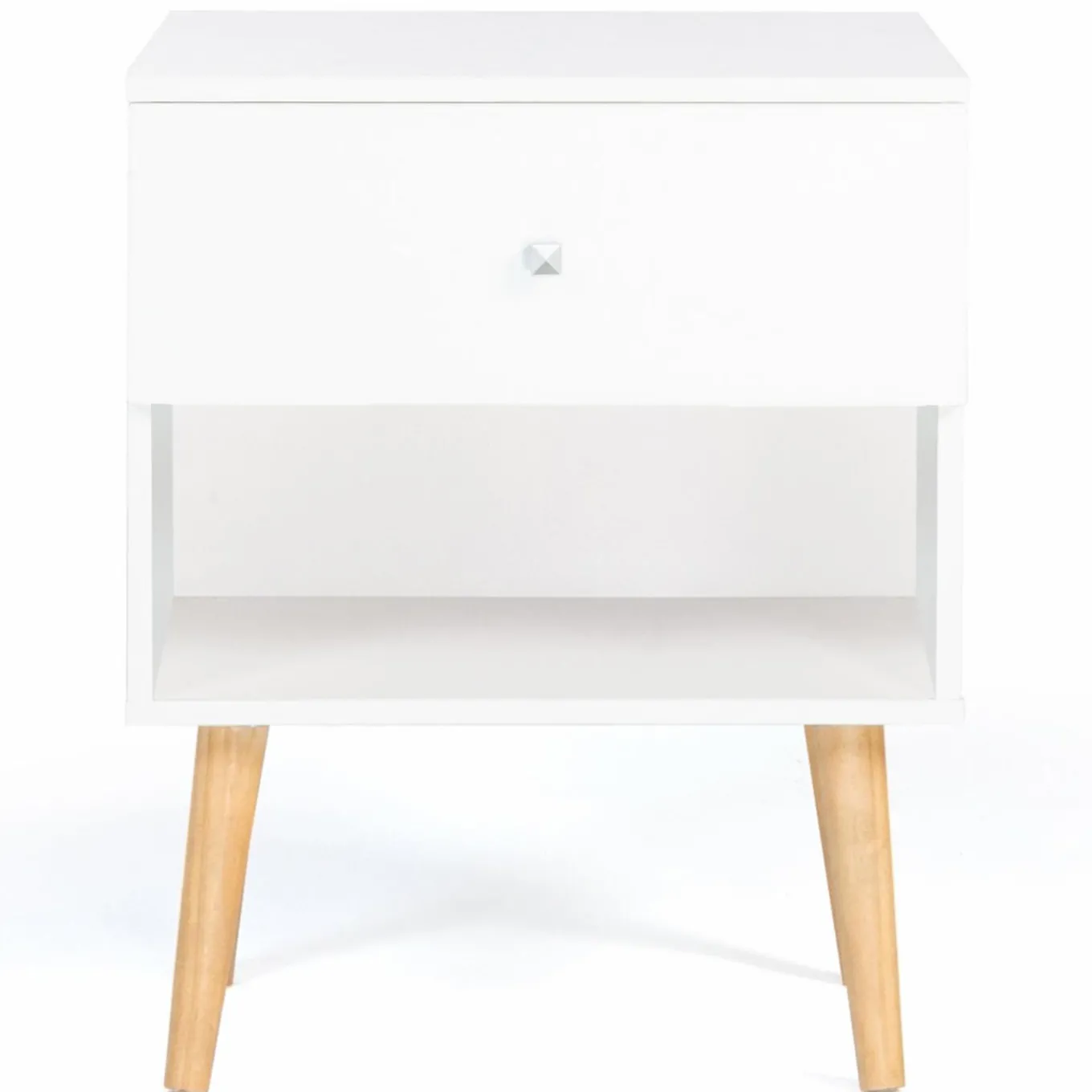 IDMarket Lot de 2 tables de chevet scandinaves bois blanc 1 tiroir* Meubles Tiroirs|Meubles Bas