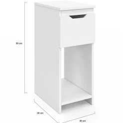 IDMarket Lot de 2 tables de chevet 1 tiroir avec niche blanc* Collection Contemporaine|Tables De Chevet