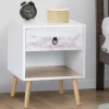 IDMarket lot de 2 tables de chevet blanches effet vieilli 1 tiroir style scandinave* Meubles Tiroirs|Meubles Bas