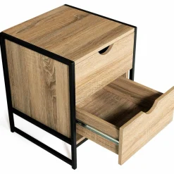 IDMarket Lot de 2 tables de chevet industrielles 2 tiroirs* Meubles Tiroirs|Meubles Bas