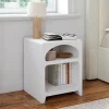 IDMarket Lot de 2 tables de chevets style organiques bois blanc 2 niches* Tables De Chevet|Collection Moderne
