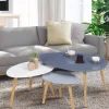 IDMarket Lot de 3 tables gigognes scandinaves laquées blanche, gris clair et gris foncé* Collection Scandinave|Tables Basses