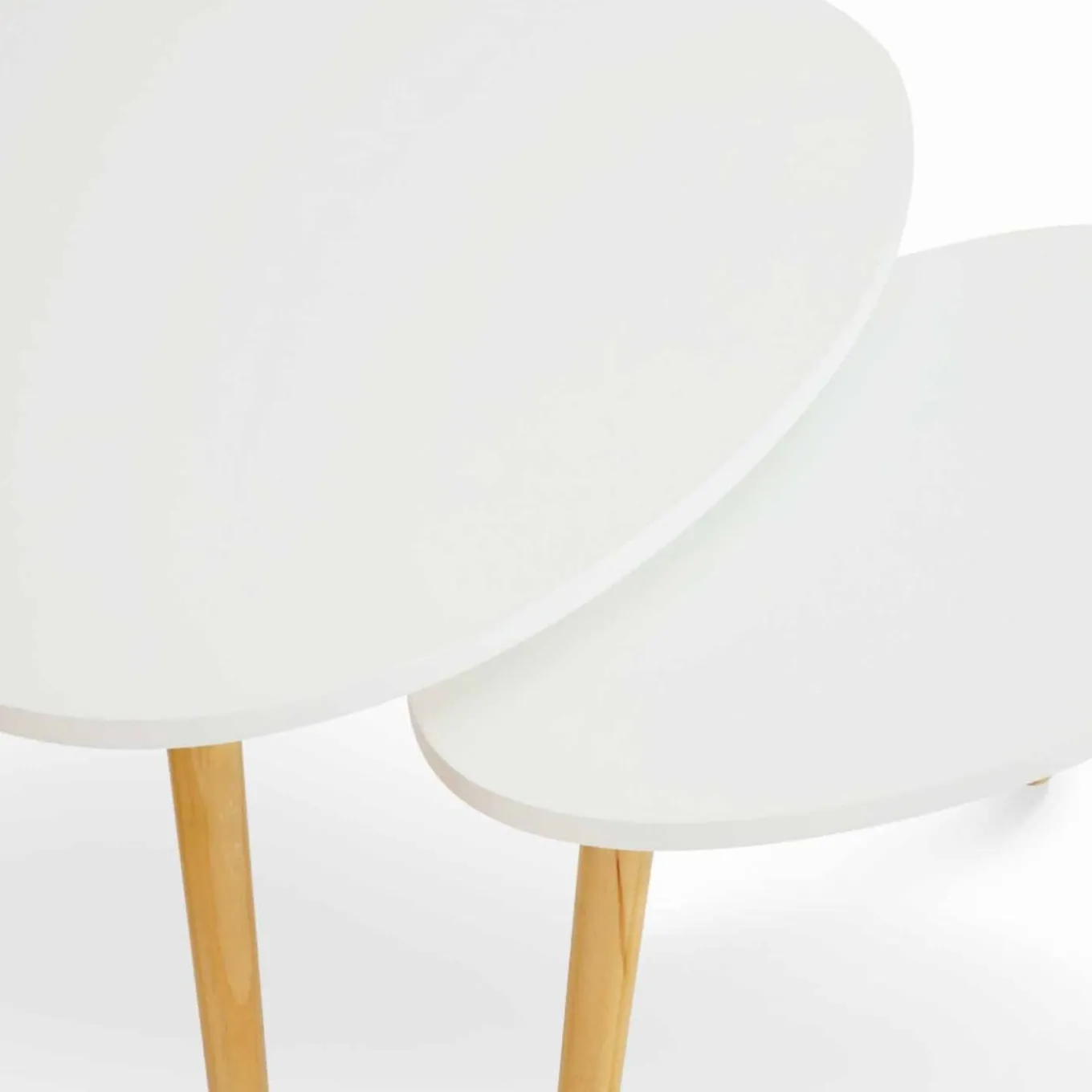 IDMarket Lot de 2 tables gigognes scandinaves laquées blanc* Collection Scandinave|Salon Complet