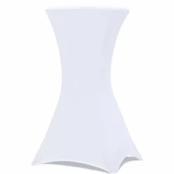 IDMarket Lot de 4 tables hautes pliantes d’extérieur + housses blanches* Mobilier Pliant D'Appoint