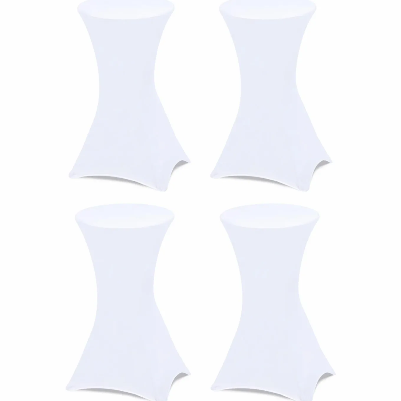 IDMarket Lot de 4 tables hautes pliantes d’extérieur + housses blanches* Mobilier Pliant D'Appoint