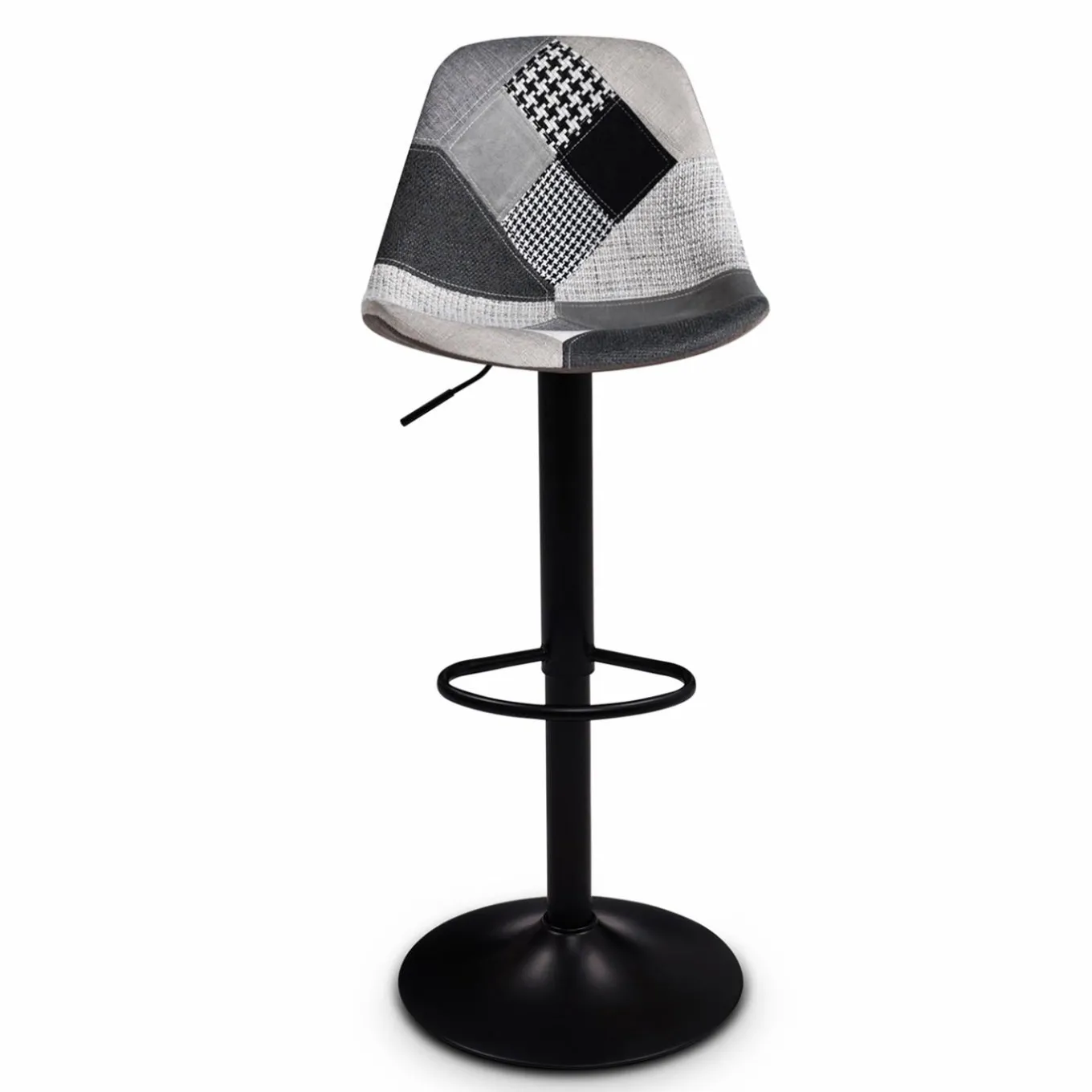 IDMarket Lot de 2 tabourets de bar noirs réglables patchworks noirs, gris et blancs* Collection Contemporaine|Tabourets De Bar