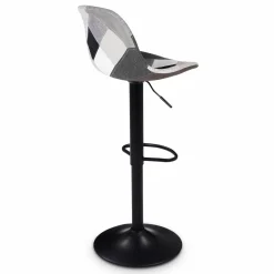 IDMarket Lot de 2 tabourets de bar noirs réglables patchworks noirs, gris et blancs* Collection Contemporaine|Tabourets De Bar